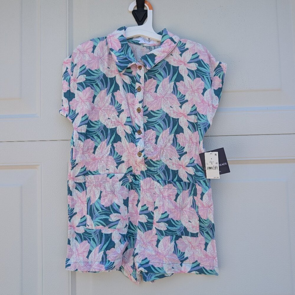 NWT-Grayson Threads Kids Tropical Hawaiian Romper- Small and Large